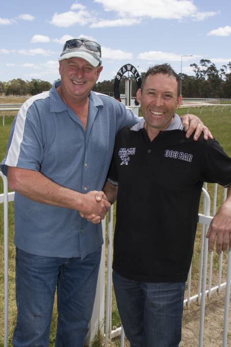 ALL SMILES: Doug Whitworth and Paul Jones are excited ahead of Thursday's Melbourne Cup Carnival Country Series Final. Picture: Peter Pickering. 