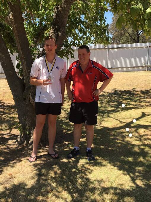 IN FORM: Chris Jerram after being presented with his Bendigo country week division three bowler of the tournament award. Picture: Contributed.