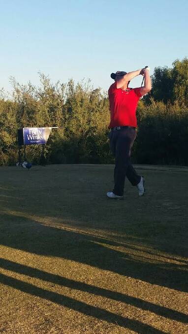 FORM: Tim Coffey tees off at Horsham on Saturday. Picture: Anthony Piovesan.