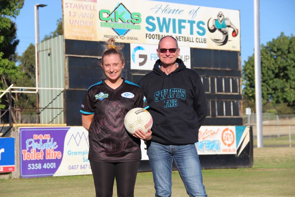 LEADERS: Swifts' 2019 C Reserves coach Michaela Armer and C Grade coach Stephen Ashley. Picture: LACHLAN WILLIAMS