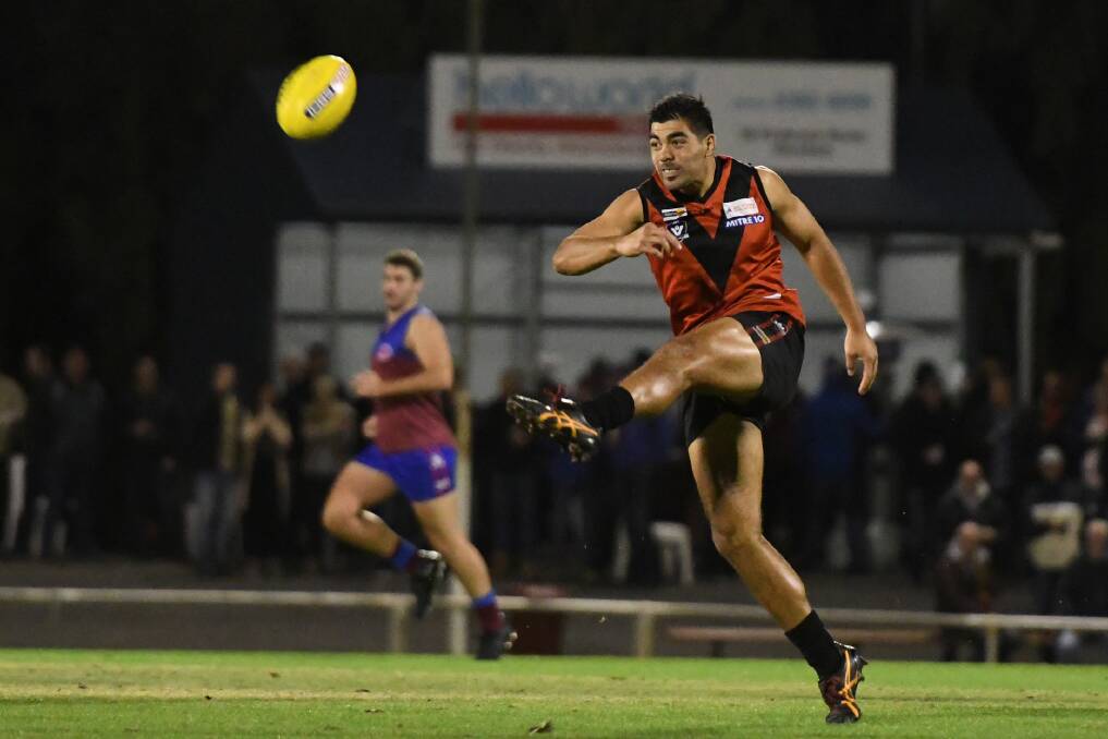Tom Taurau is the only one of Stawell's footballers who didn't have the week off, playing interleague football last weekend. Picture: SAMANTHA CAMARRI
