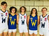 Stawell representatives Aiden Graveson, Lachie Cox, Cooper Reading, Jacob Salmi and Bailey Taylor