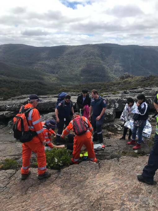 Rescue near the Pinnacle. Picture: STAWELL SES