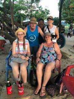 SAFE: Ararat's Peta, Daryl, Karen and Aaron Chaplin with their Bali friend Tony, centre, during their holiday. Picture: CONTRIBUTED