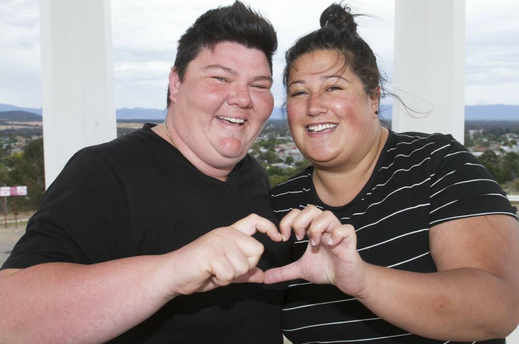 LOVE: Stawell residents Krystal Cameron and Evelyn Beale celebrate a historic day for the nation as Australia votes yes to marriage equality. Picture: Peter Pickering