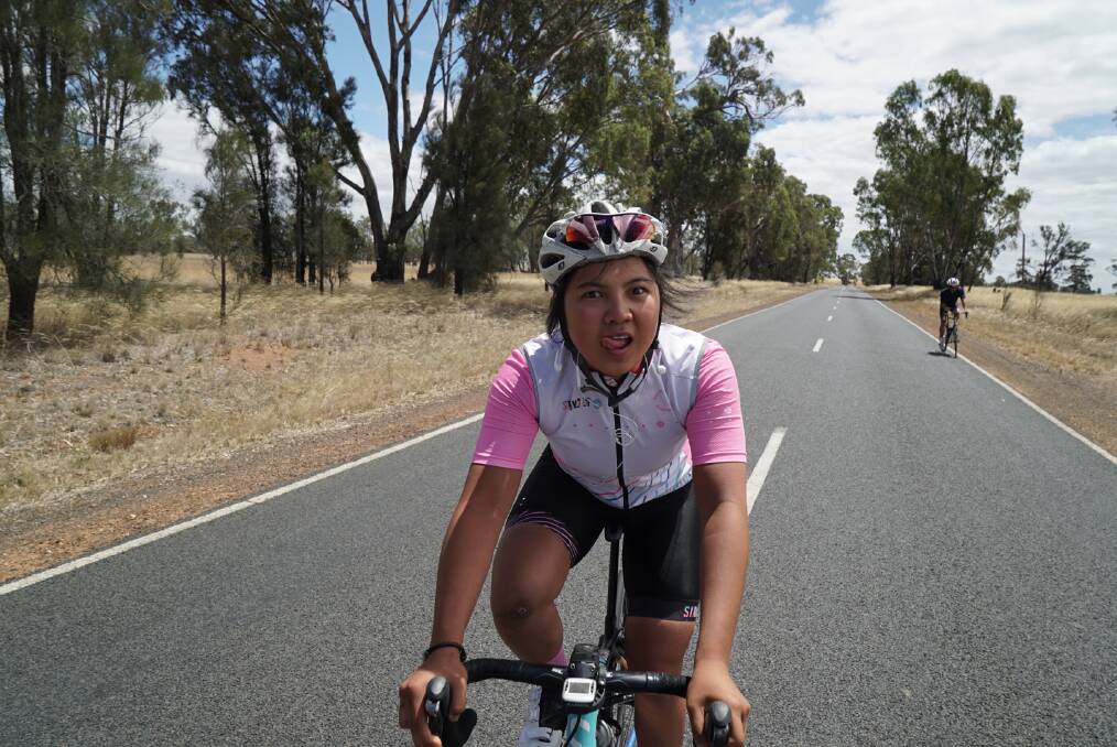 PASSIONATE: Angelina Roan is feeling both exhausted and motivated as she cycles 805 kilometres from Adelaide to Melbourne.