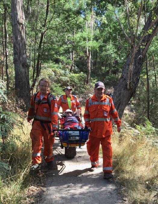 CARRY-OUT: A man was carried to safety after he started to feel unwell while hiking in the Grampians. 