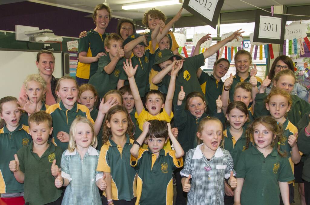 CELEBRATORY: Pupils at Pomonal Primary School are excited that their small school is growing. Picture: Peter Pickering 