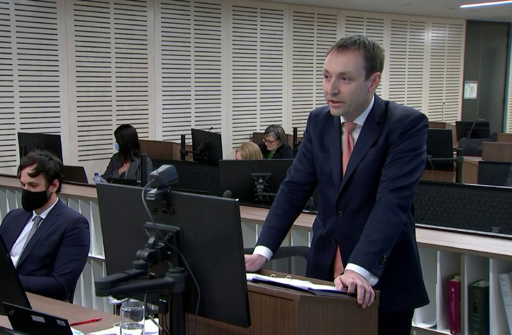 Counsel assisting ICAC Scott Robertson delivers his opening address on Monday for the hearings into allegations against former premier Gladys Berejiklian.
