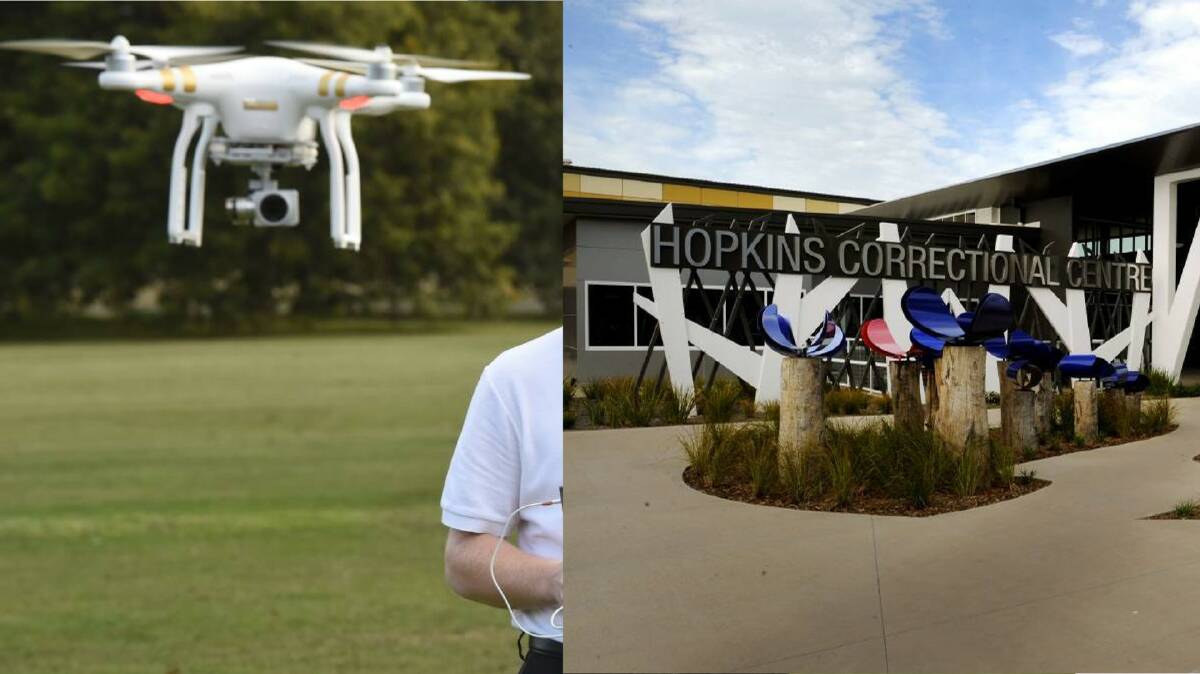 Flying a drone near Ararat's Hopkins Correctional Centre (right) could land you in prison from today.