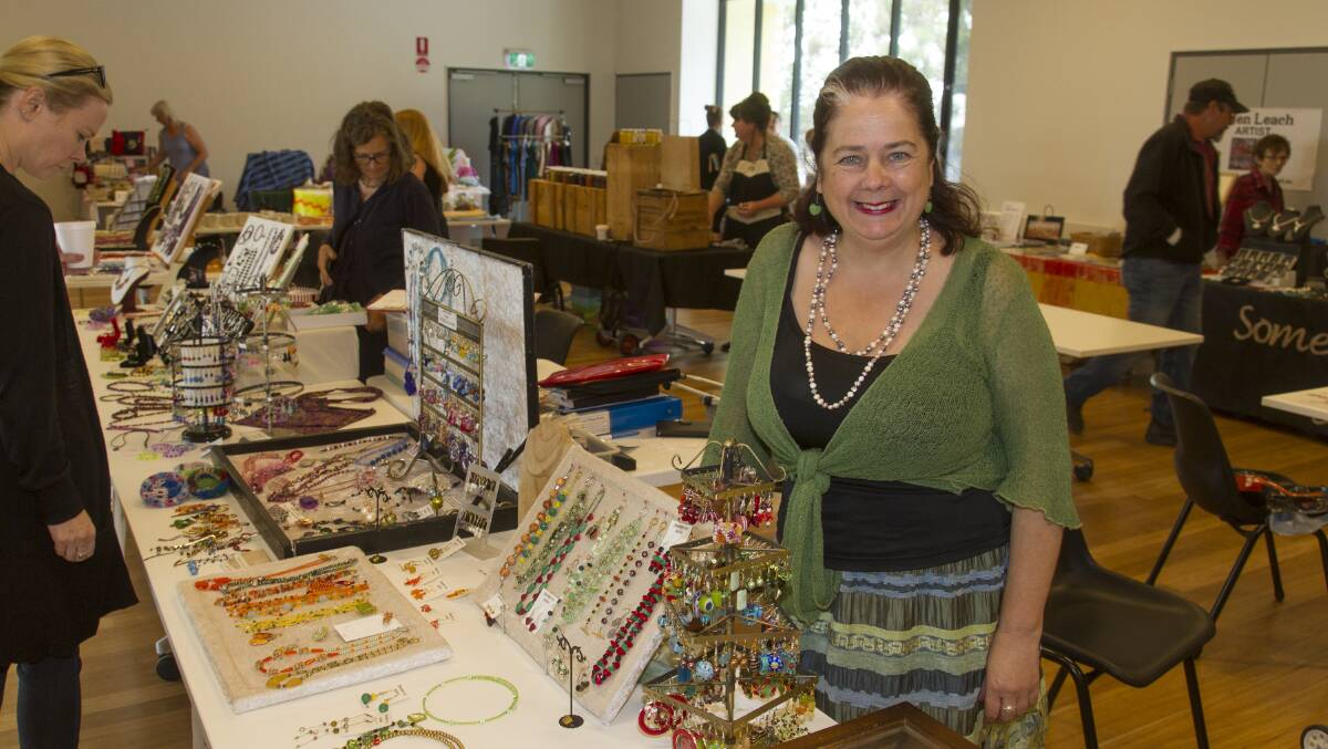 MANY OPTIONS: Alison Bainbridge at her stall at the Pomonal Market. There will be a similar setup on Sunday.  Picture: PETER PICKERING