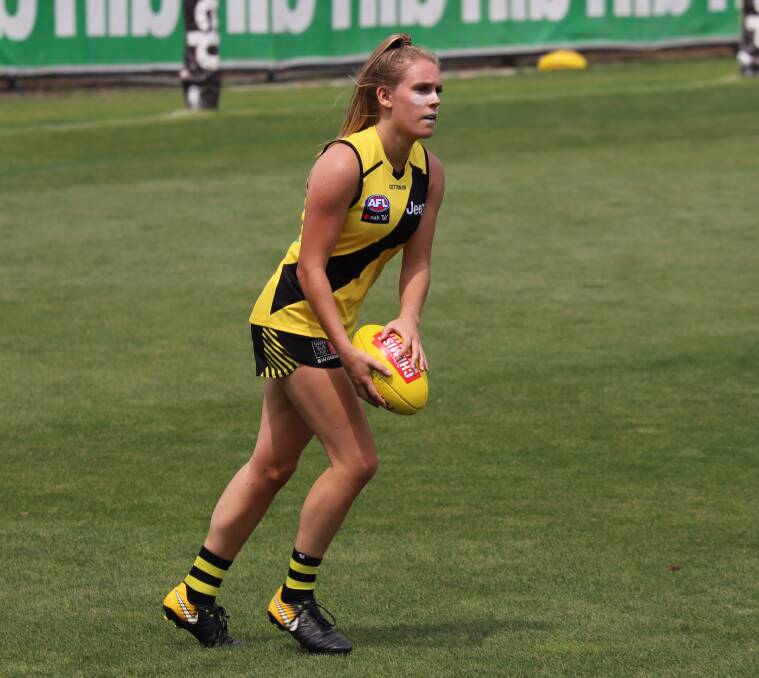 Ella Wood in action during Richmond's pre-season. Picture: RICHMOND TIGERS