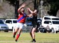 BATTLE: The Swifts and Kalkee battle it out in the reserves second elimination final at Edenhope on Saturday. Kalkee came out on top and progress to week two of the finals. 