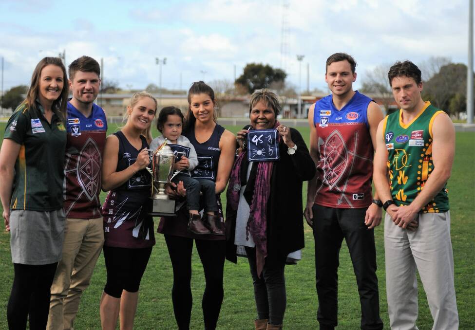 Horsham and Dimboola representatives with their Indigenous round jumpers last season.