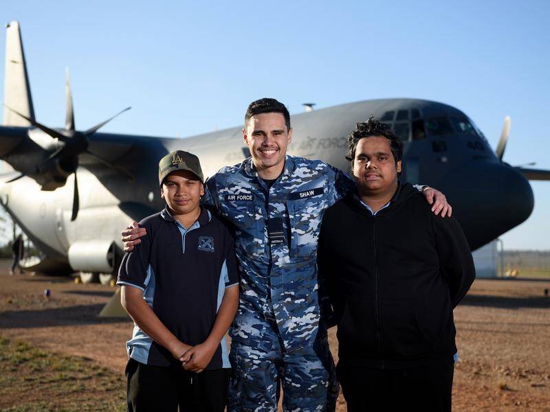 Flight Lieutenant Tjapukai Shaw wants to see more Aboriginal kids having careers in the RAAF.