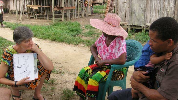 Dr Alders teaching the vaccination program in Madagascar. Photo: Graham Crawford