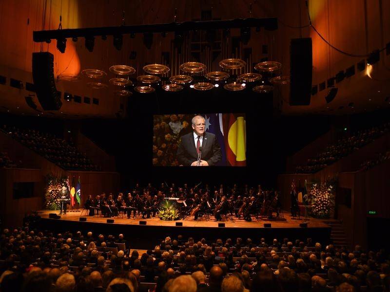 Scott Morrison has led the tributes to Bob Hawke during a state memorial at the Sydney Opera House.