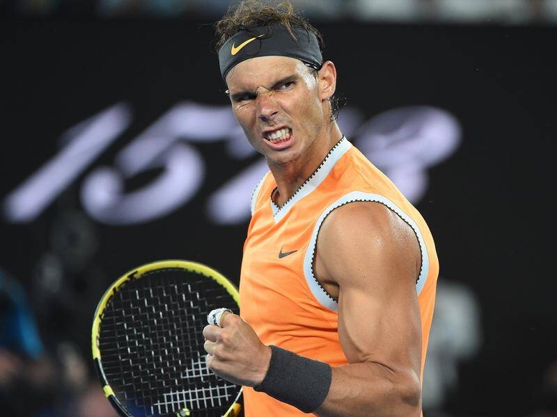 Rafael Nadal has muscled his way into the Australian Open semi-finals.
