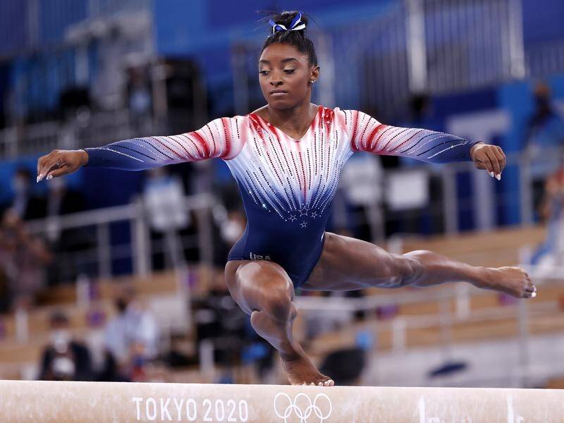US gymnast Simone Biles has won a bronze medal in balance beam in her return to Olympic competition.