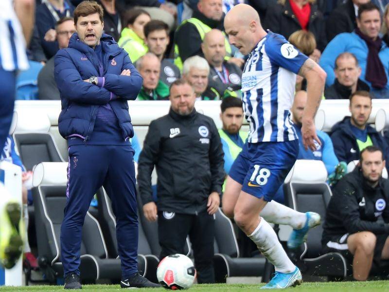 Australia midfielder Aaron Mooy (R) has helped Brighton to a 3-0 win over Tottenham in the EPL.