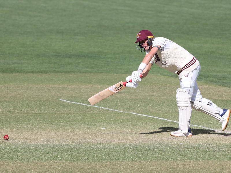 Marnus Labuschagne led Queensland's batting on day one of their Shield match with Tasmania.