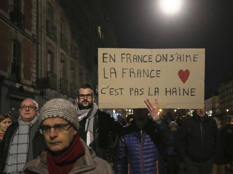 Thousands of people have marched against anti-Semitism across France after a spike in attacks.