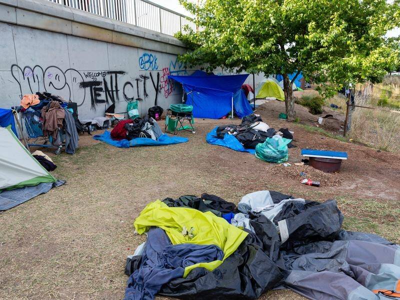 WA premier Mark McGowan claims a camp set up for the homeless is a political stunt by 'anarchists'.