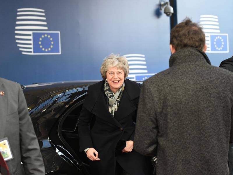 UK Prime Minister Theresa May arrives for fresh Brexit talks at the European Council in Brussels.