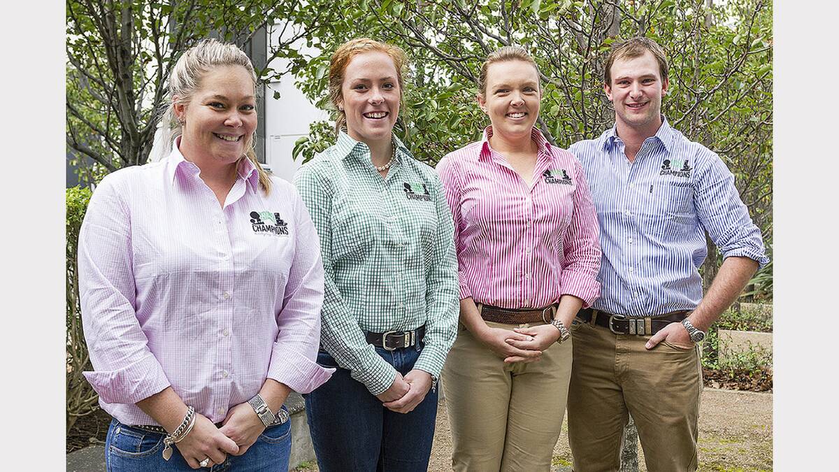 Young farmers Dianne George, Jessica Kirkpatrick, Rebecca Thistlewaite and Daniel Fox.