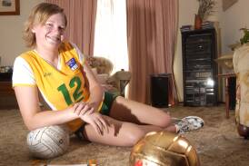 2005: Caitlin Thwaites after selection in an Australian volleyball squad.