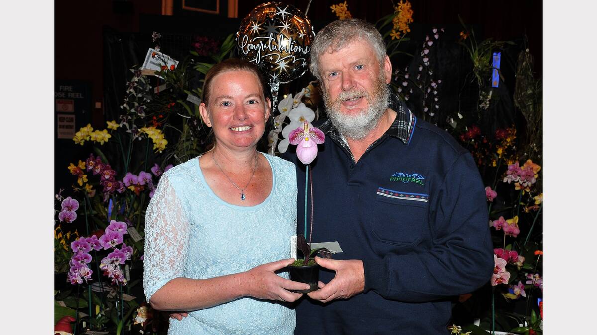 Bernadette and Michael Matthews who cleaned up at the Stawell Orchid Society Spring Show.