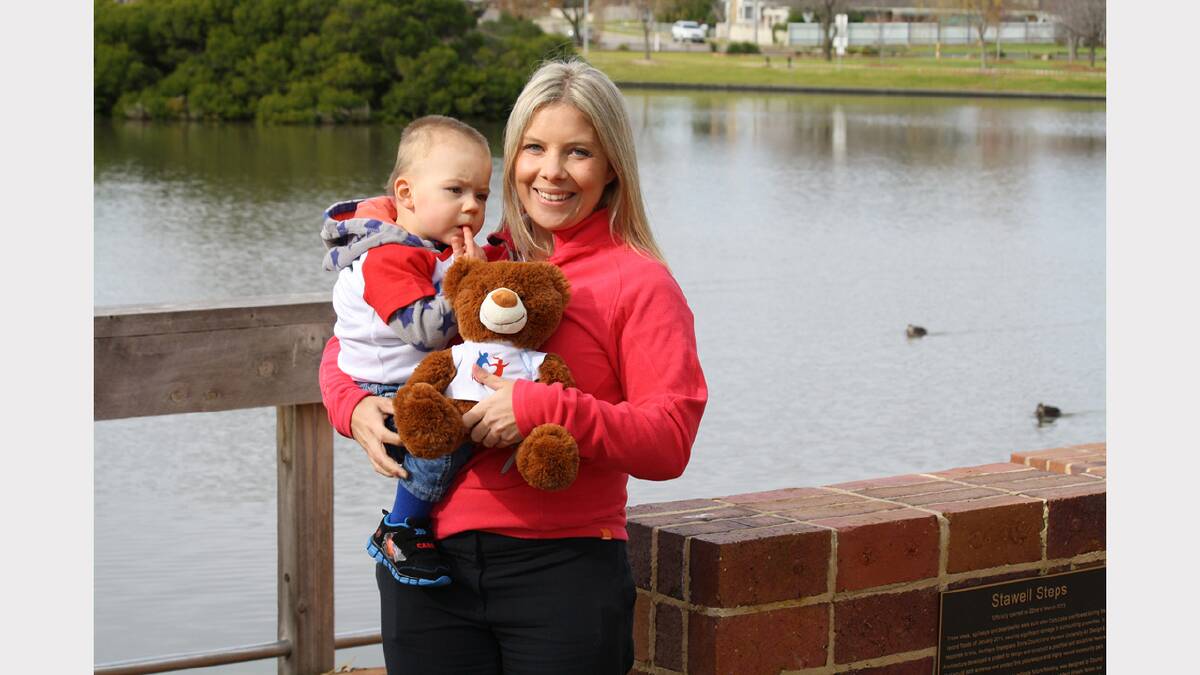 Run for Russ event organiser Jackie Peacock, pictured with Stawell youngster Kane Holmes, is disappointed that the run and walk has had to be cancelled.