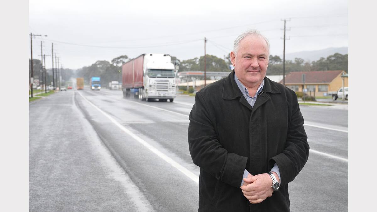 Cr Kevin Erwin is pictured on the Western Highway in Stawell. He is continuing to fight to ensure the highway's duplication.