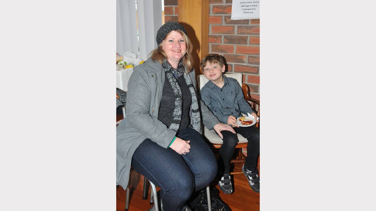 Christine Nicholls is pictured with Kayden at the celebration.