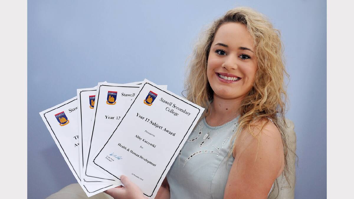 Abby Kaczynski with a host of awards received at the presentation evening.