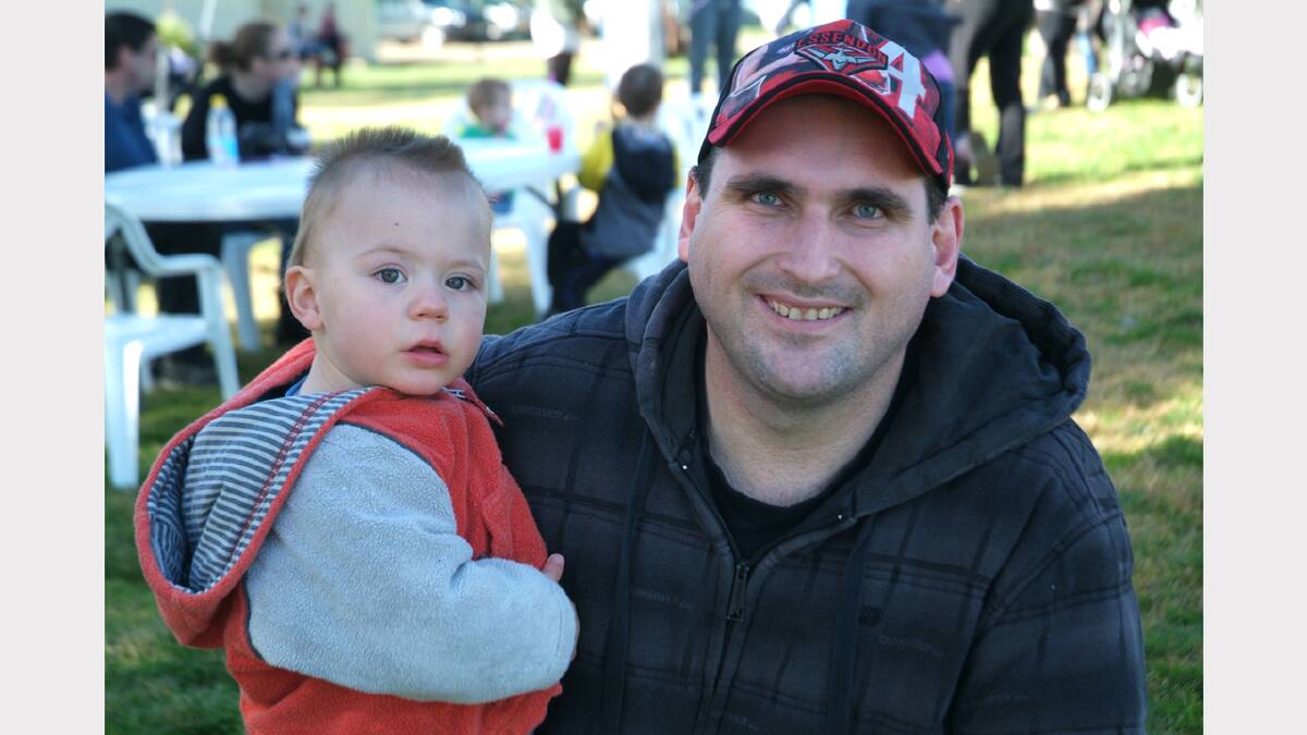 Russell Holmes at the fun day with his son Kane.