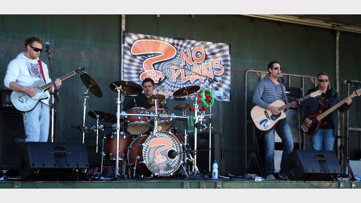 The band No Plans performs during the Family Fun Day at the Stawell Racecourse.