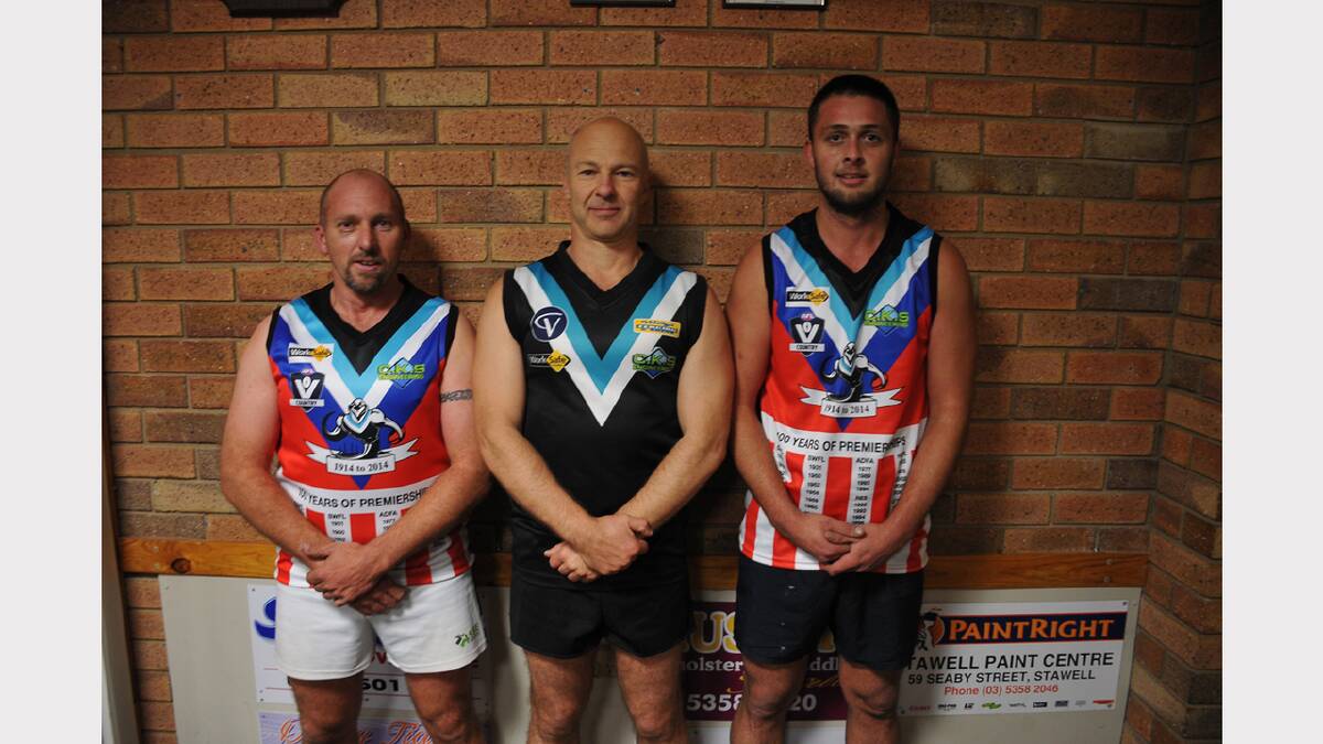 Swifts players gearing up for the centenary celebrations L-R Jamie Britten, Rob Lembo and Rick Whitehead.