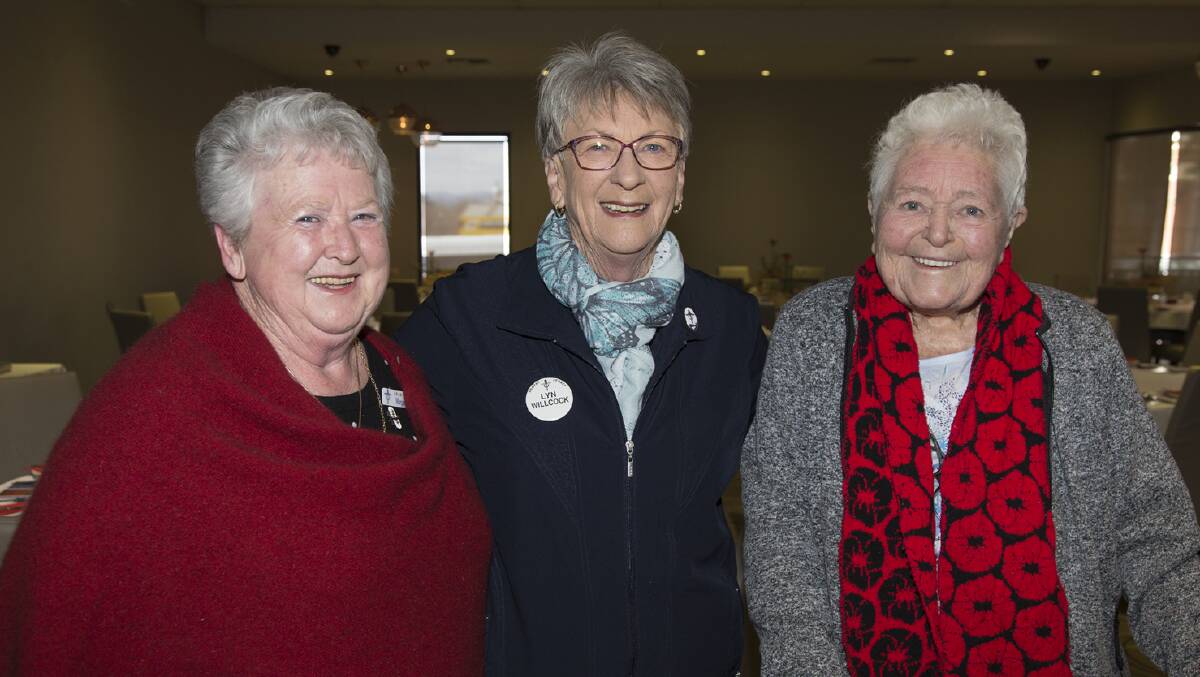 BADGE WEEK: Legatee Lyn Willcock (centre) with Margaret Bates and Verna Pickford. Picture: ARARAT LEGACY