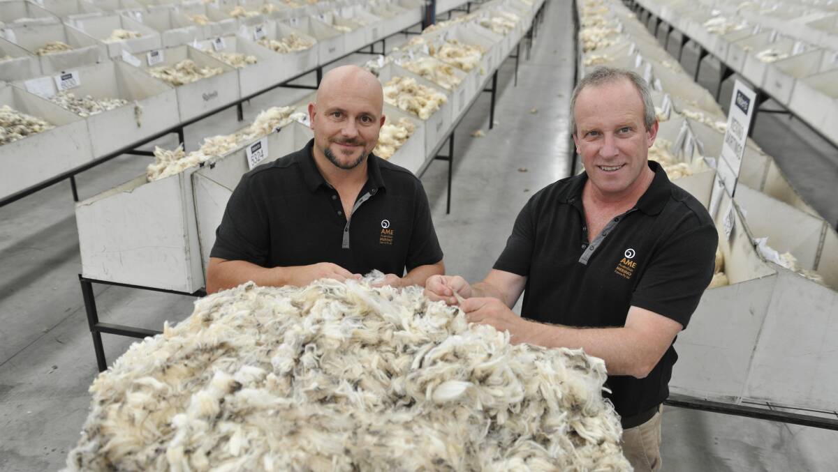 WOOL MARKET: Australian Merino Export directors James Thomson and Chris Kelly. Picture: CONTRIBUTED