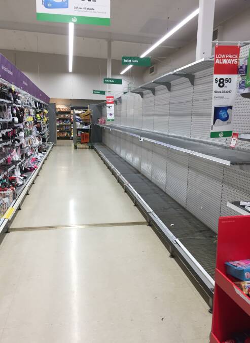 STAY CALM: Toilet paper has been flying off the shelves of supermarkets across the country. Picture: Supplied