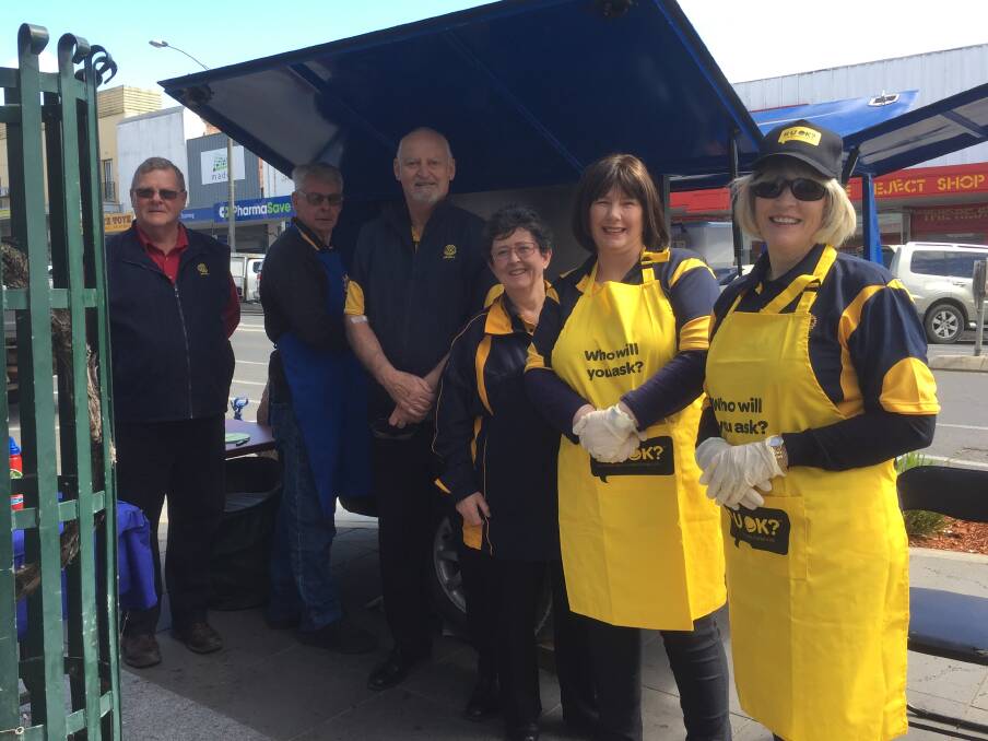 SUPPORT: Rotary Club of Ararat members host a barbecue on R U OK Day. The club works hard for the local community.