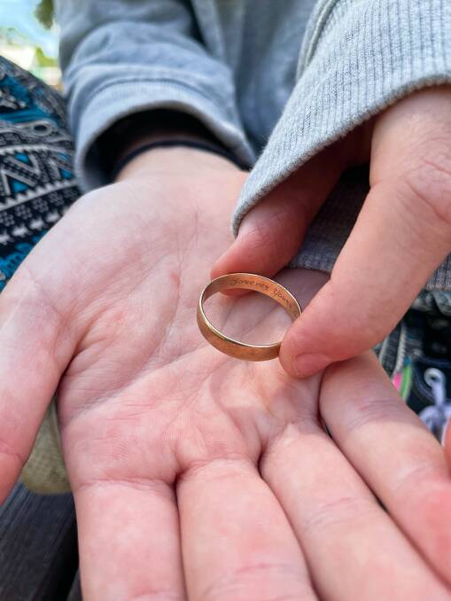 The personal inscription and date helped the Morris family return the ring to the correct owners. Photo: Nicky Lefebvre