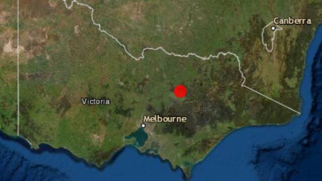 A 3.4 magnitude earthquake struck northeast Victoria on Wednesday morning. Picture by Geoscience Australia 