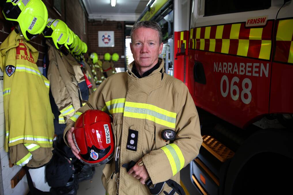 Narrabeen Fire and Rescue NSW Station Officer Lachlan Arnold. Picture: Geoff Jones