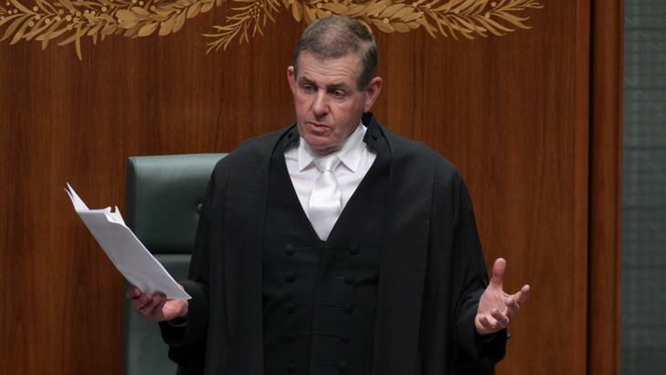 Resigned ... Peter Slipper delivers his statement to the House of Representatives.