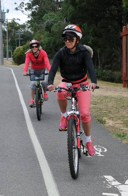 Sandra Attard and Kelly Fenech made the most of the bike paths that snake their way through Halls Gap.