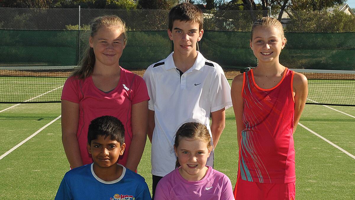 Cross B Grade premiers L-R (back) Mia Jensz, Hugh Carey, Amy Stainsby; (front) Jenul Jayakody, Holly Graveson. Absent - Bailey Burkhill. Pictures: MARK McMILLAN