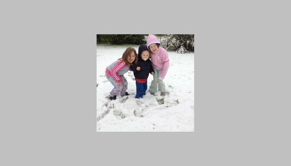 GOULBURN, NSW: "3 of our 4 kiddies out in the snow :)" Photo: Dee Robinson-Keighran