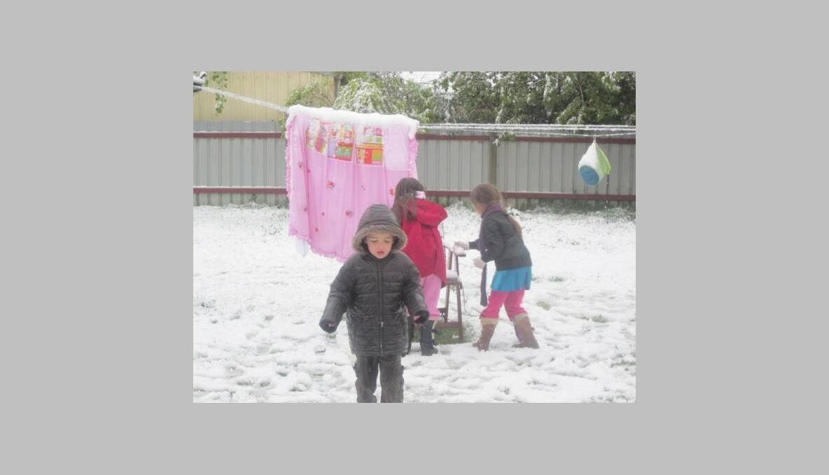 GOULBURN, NSW: "The kids out in the snow this morning." Photo: Jackie Pik